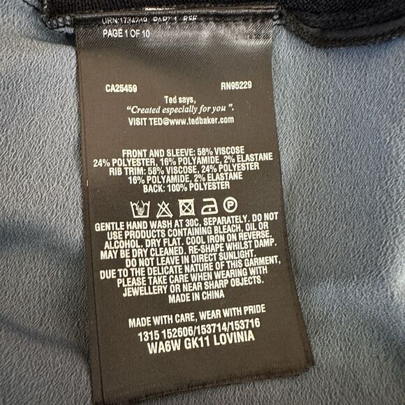 Ted Baker London Lovinia Black Floral Open Cardigan Size L/XL Womens - Picture 8 of 8